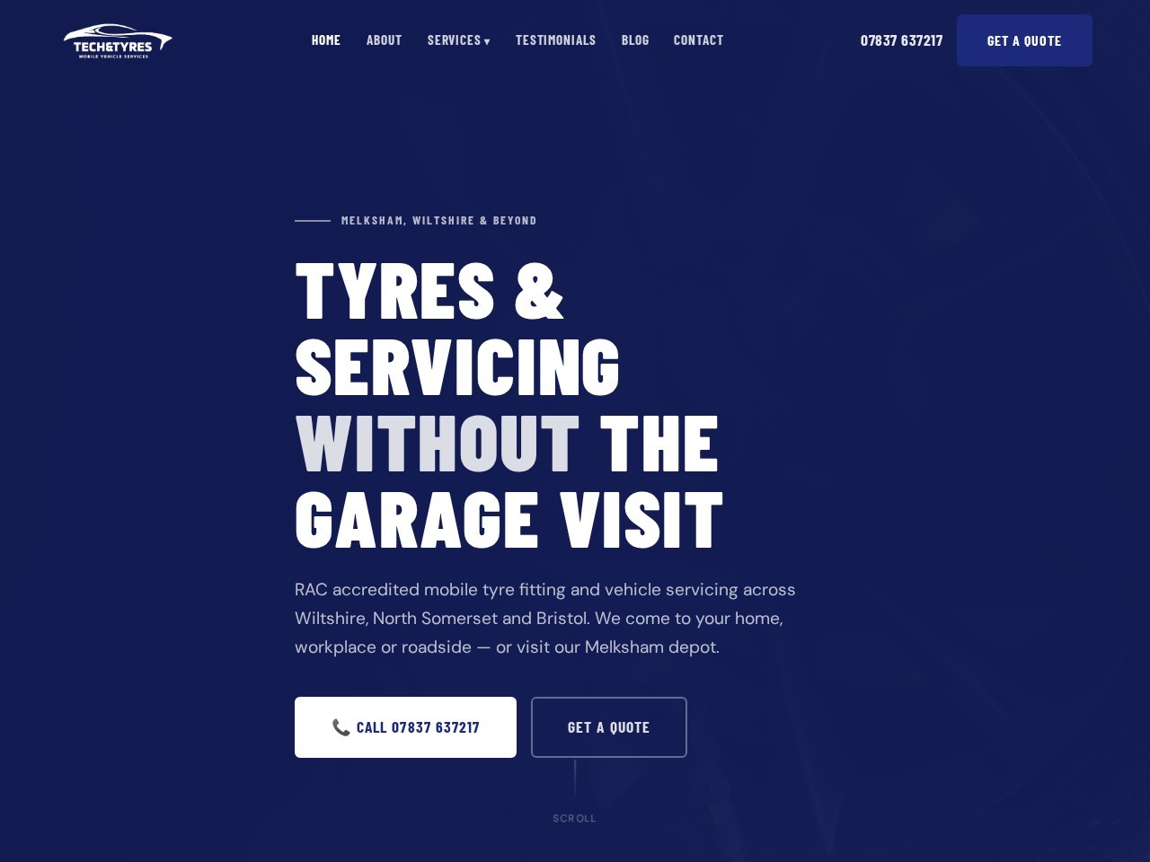 Tech & Tyres website homepage